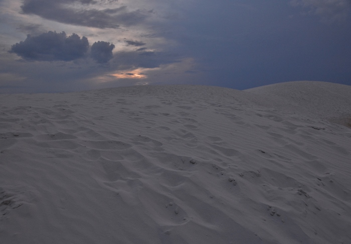 white dunes at night